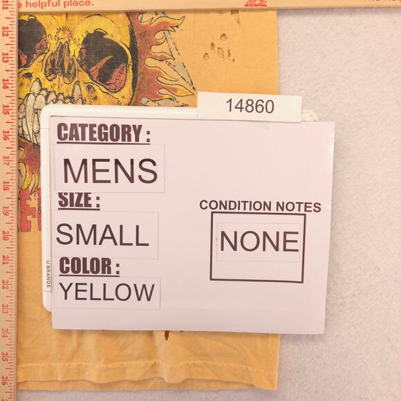 Metallica Band Crew Neck Graphic Short Sleeve T Shirt Mens Size Small S Yellow - Picture 8 of 9